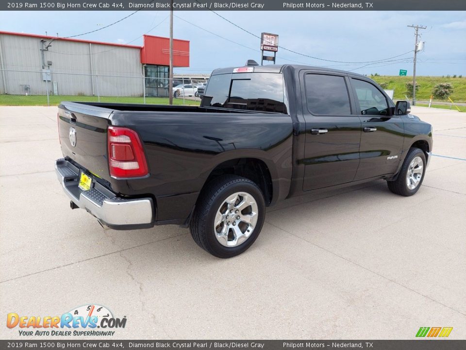 2019 Ram 1500 Big Horn Crew Cab 4x4 Diamond Black Crystal Pearl / Black/Diesel Gray Photo #7