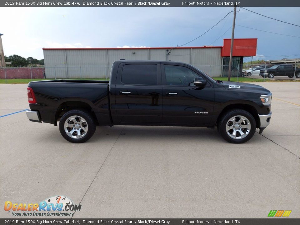 2019 Ram 1500 Big Horn Crew Cab 4x4 Diamond Black Crystal Pearl / Black/Diesel Gray Photo #8