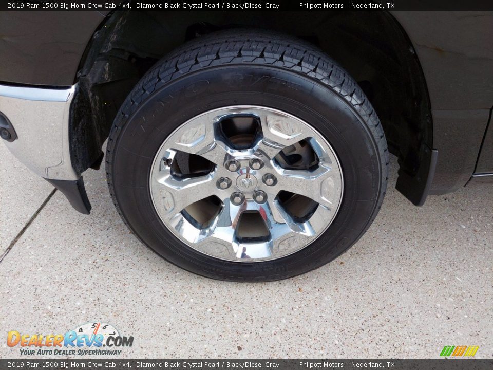 2019 Ram 1500 Big Horn Crew Cab 4x4 Diamond Black Crystal Pearl / Black/Diesel Gray Photo #9