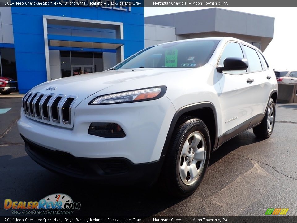 2014 Jeep Cherokee Sport 4x4 Bright White / Iceland - Black/Iceland Gray Photo #2