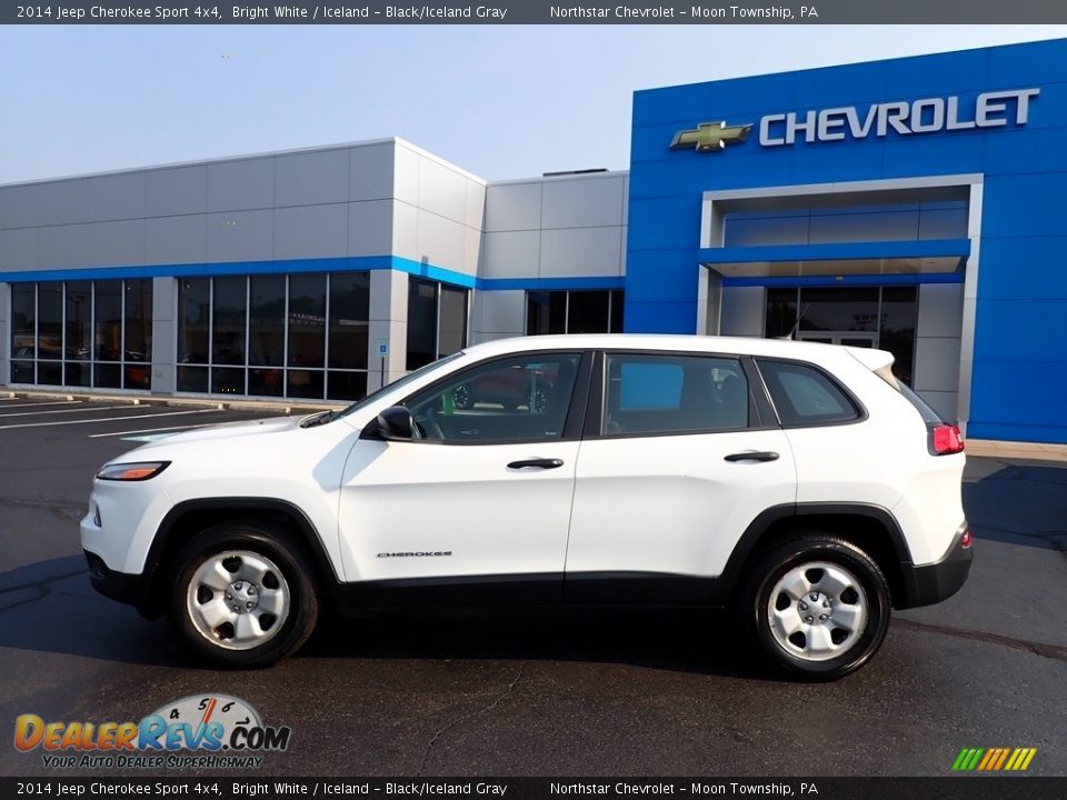 2014 Jeep Cherokee Sport 4x4 Bright White / Iceland - Black/Iceland Gray Photo #3