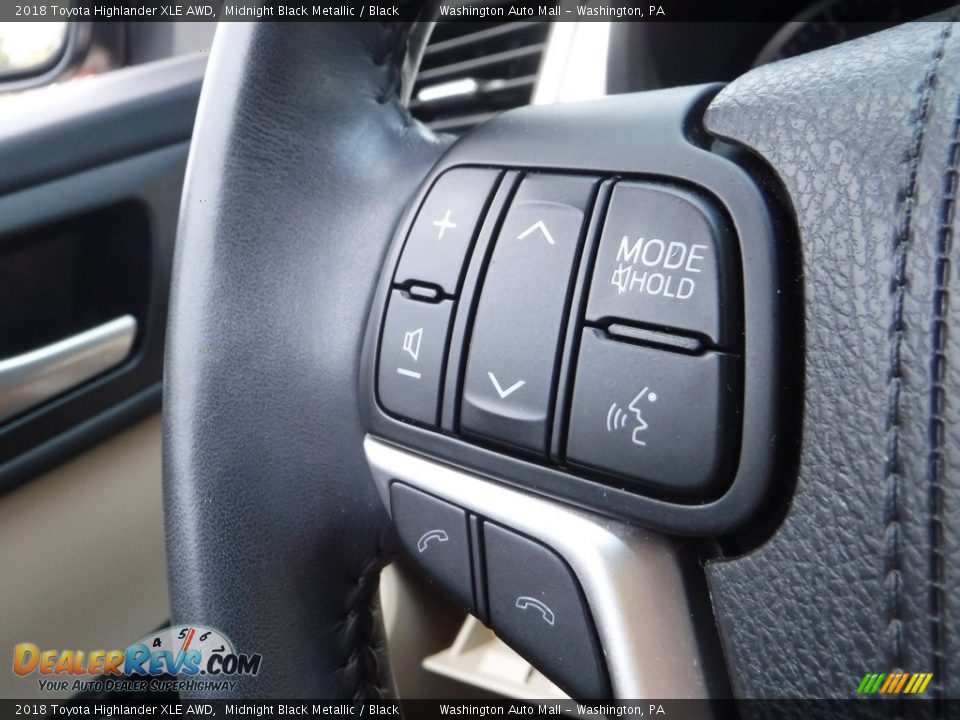 2018 Toyota Highlander XLE AWD Midnight Black Metallic / Black Photo #10