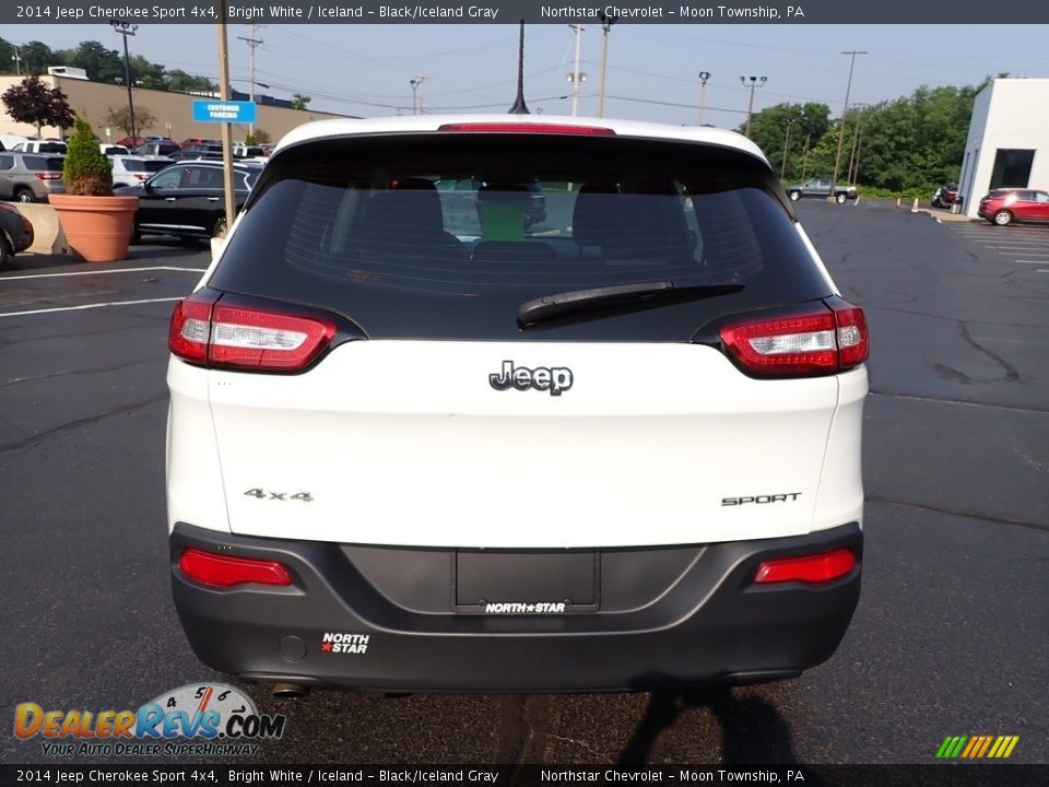 2014 Jeep Cherokee Sport 4x4 Bright White / Iceland - Black/Iceland Gray Photo #6