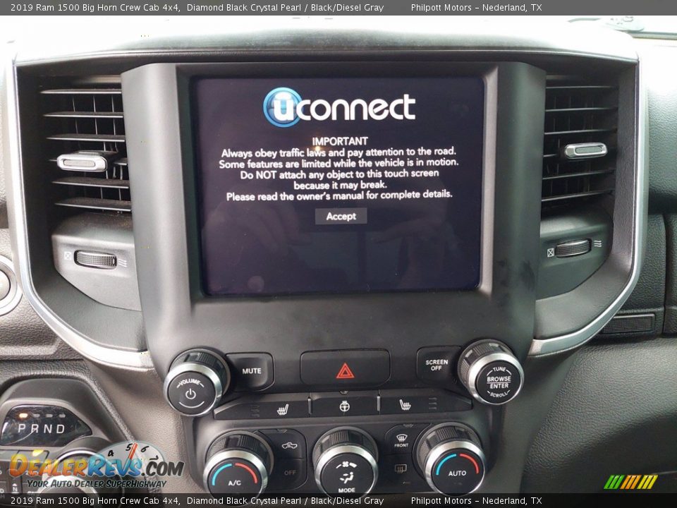 2019 Ram 1500 Big Horn Crew Cab 4x4 Diamond Black Crystal Pearl / Black/Diesel Gray Photo #19