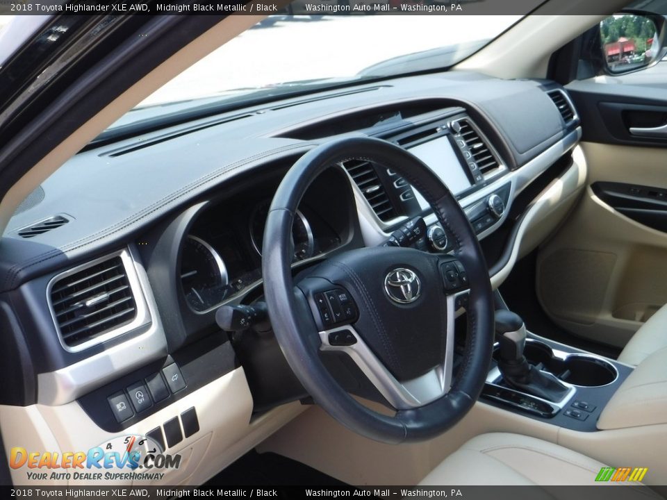 2018 Toyota Highlander XLE AWD Midnight Black Metallic / Black Photo #23
