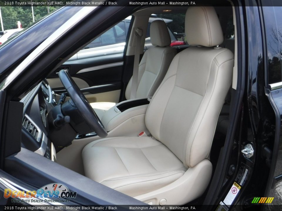 2018 Toyota Highlander XLE AWD Midnight Black Metallic / Black Photo #25