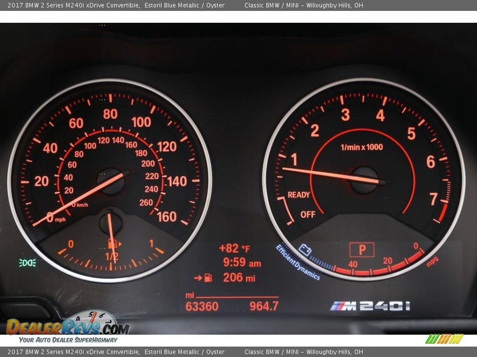 2017 BMW 2 Series M240i xDrive Convertible Gauges Photo #9