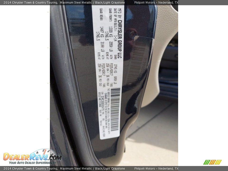 2014 Chrysler Town & Country Touring Maximum Steel Metallic / Black/Light Graystone Photo #28