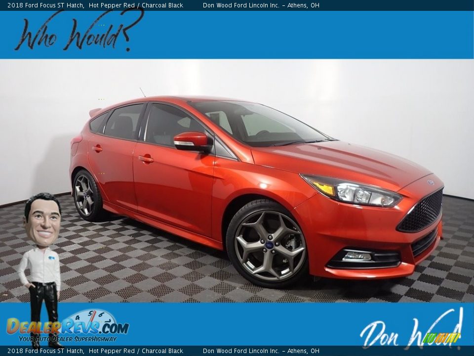 2018 Ford Focus ST Hatch Hot Pepper Red / Charcoal Black Photo #1