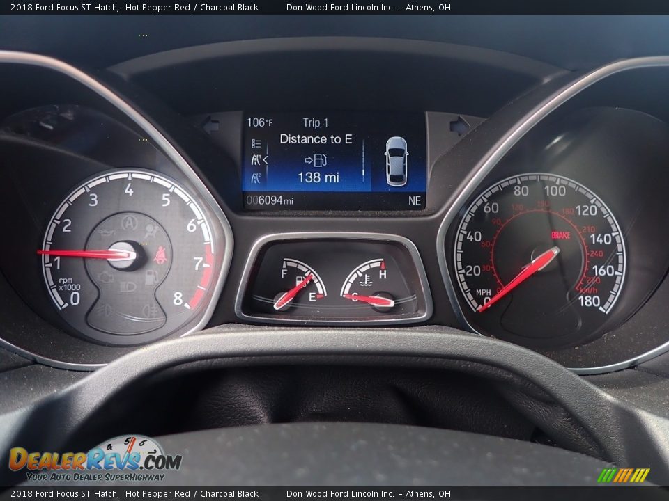 2018 Ford Focus ST Hatch Hot Pepper Red / Charcoal Black Photo #28