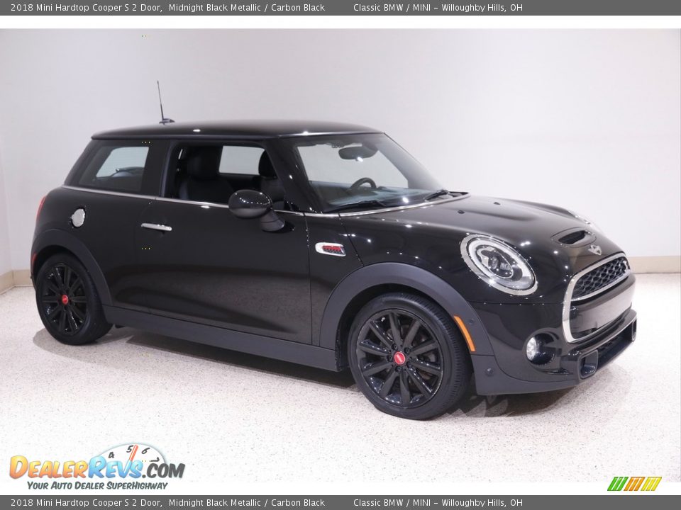 2018 Mini Hardtop Cooper S 2 Door Midnight Black Metallic / Carbon Black Photo #1