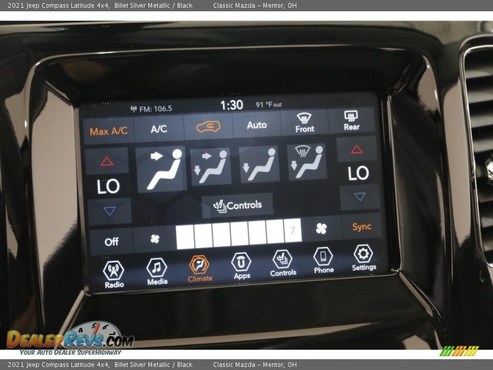 2021 Jeep Compass Latitude 4x4 Billet Silver Metallic / Black Photo #11
