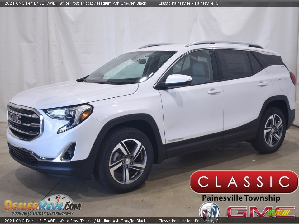 2021 GMC Terrain SLT AWD White Frost Tricoat / Medium Ash Gray/Jet Black Photo #1