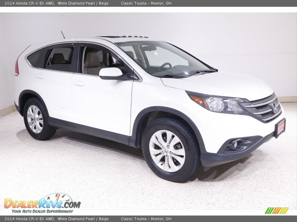 2014 Honda CR-V EX AWD White Diamond Pearl / Beige Photo #1