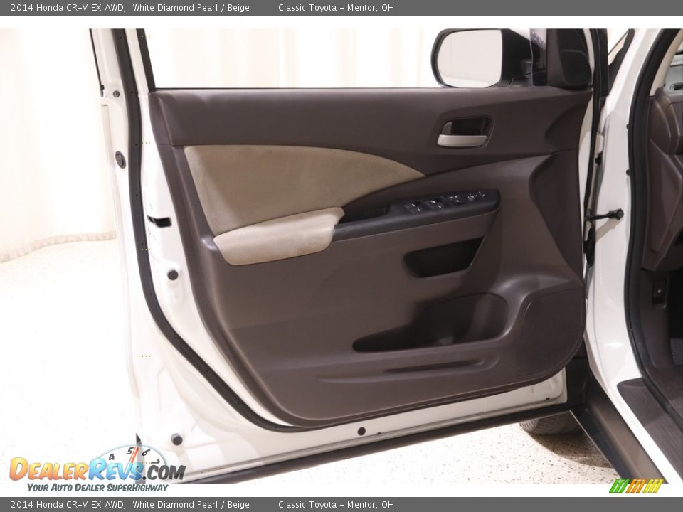 2014 Honda CR-V EX AWD White Diamond Pearl / Beige Photo #4