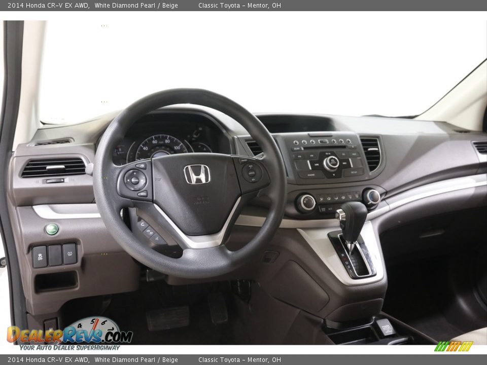 2014 Honda CR-V EX AWD White Diamond Pearl / Beige Photo #7