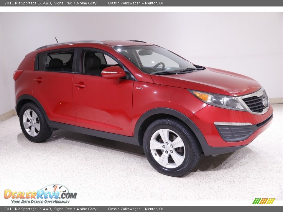 2011 Kia Sportage LX AWD Signal Red / Alpine Gray Photo #1