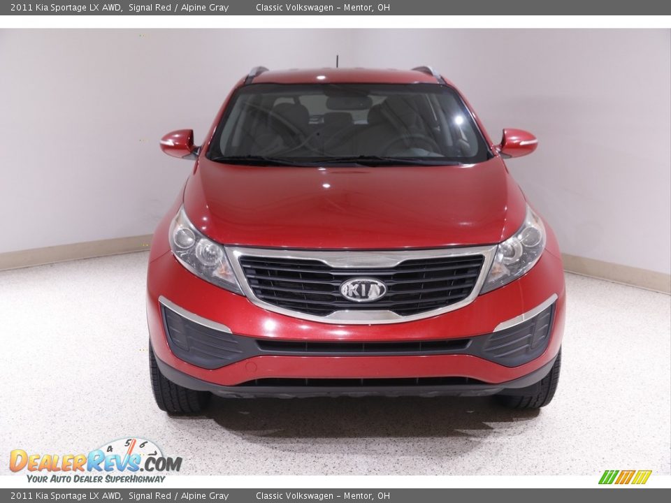 2011 Kia Sportage LX AWD Signal Red / Alpine Gray Photo #2