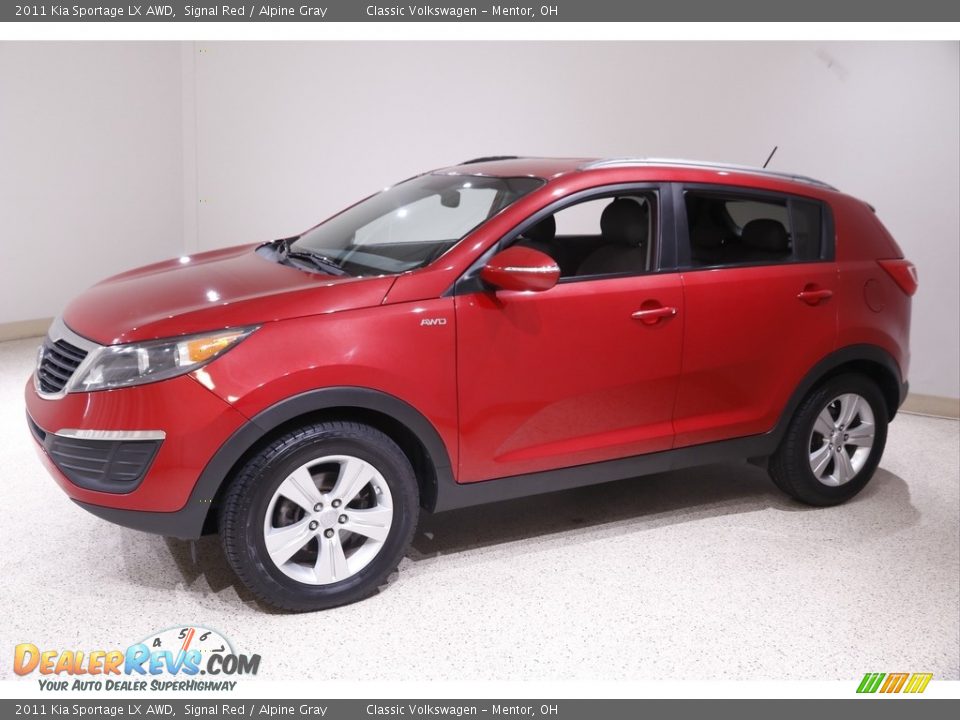 2011 Kia Sportage LX AWD Signal Red / Alpine Gray Photo #3