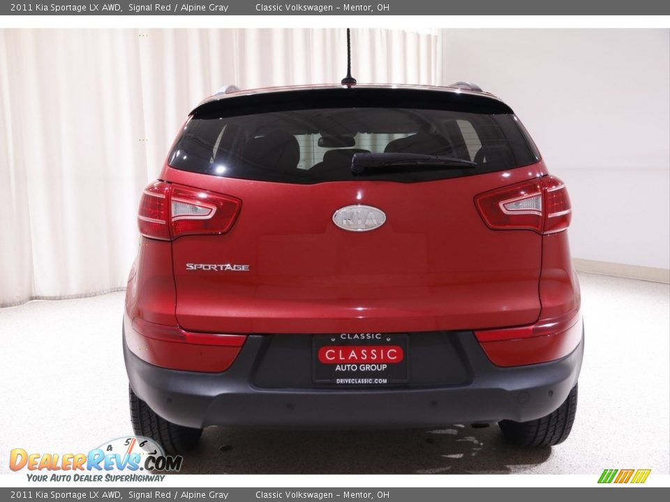 2011 Kia Sportage LX AWD Signal Red / Alpine Gray Photo #17