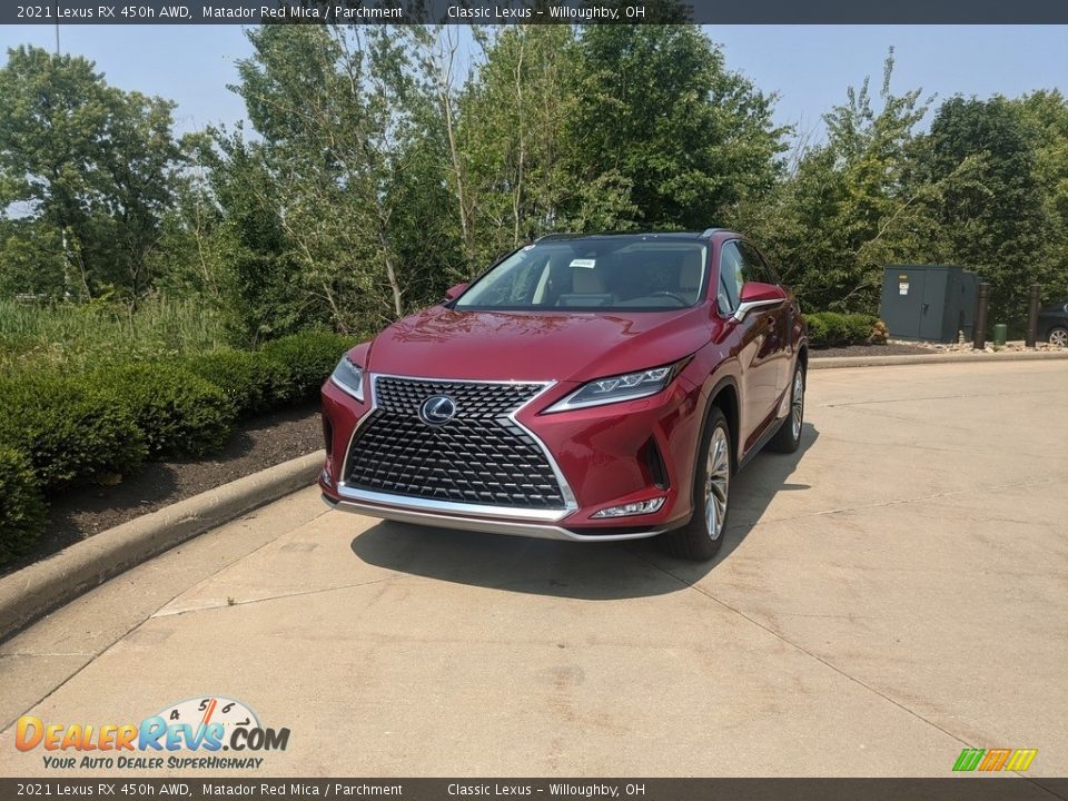 2021 Lexus RX 450h AWD Matador Red Mica / Parchment Photo #1