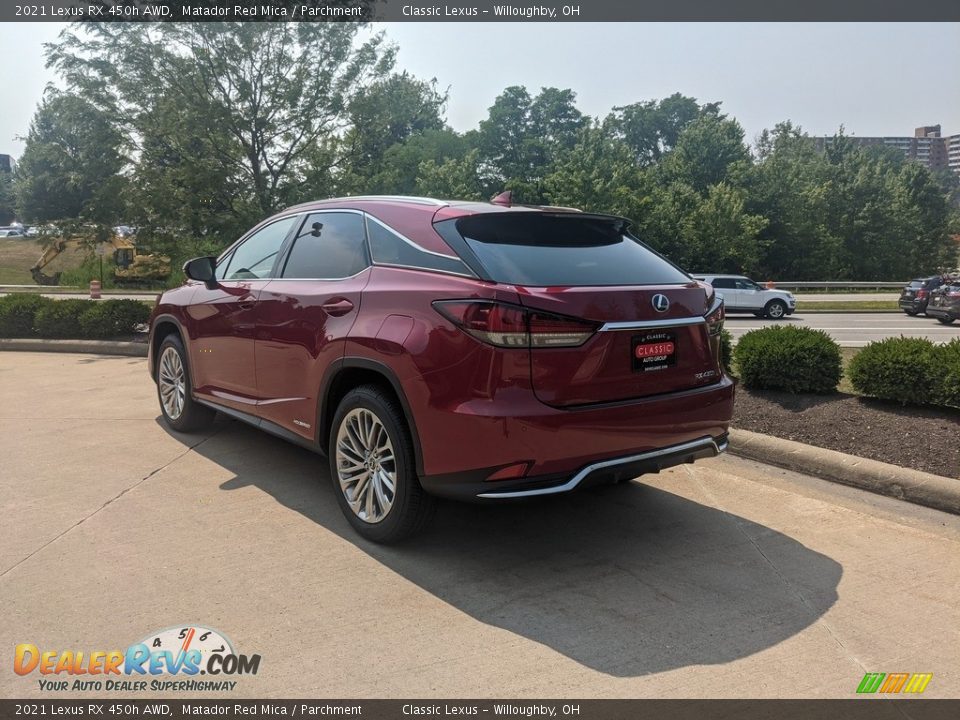 2021 Lexus RX 450h AWD Matador Red Mica / Parchment Photo #4