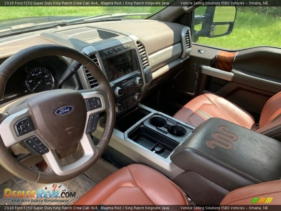 2018 Ford F250 Super Duty King Ranch Crew Cab 4x4 Magma Red / King Ranch Kingsville Java Photo #3