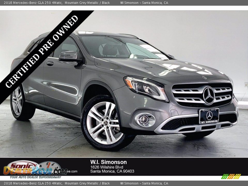 2018 Mercedes-Benz GLA 250 4Matic Mountain Grey Metallic / Black Photo #1