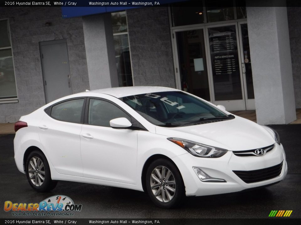 2016 Hyundai Elantra SE White / Gray Photo #1