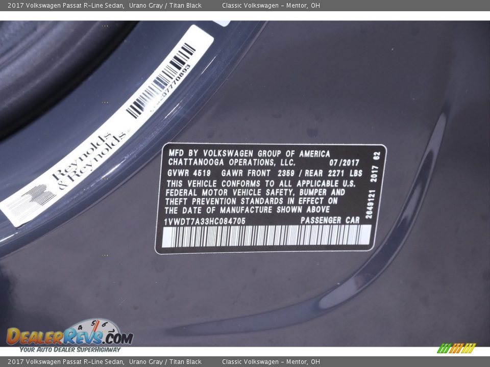 2017 Volkswagen Passat R-Line Sedan Urano Gray / Titan Black Photo #20