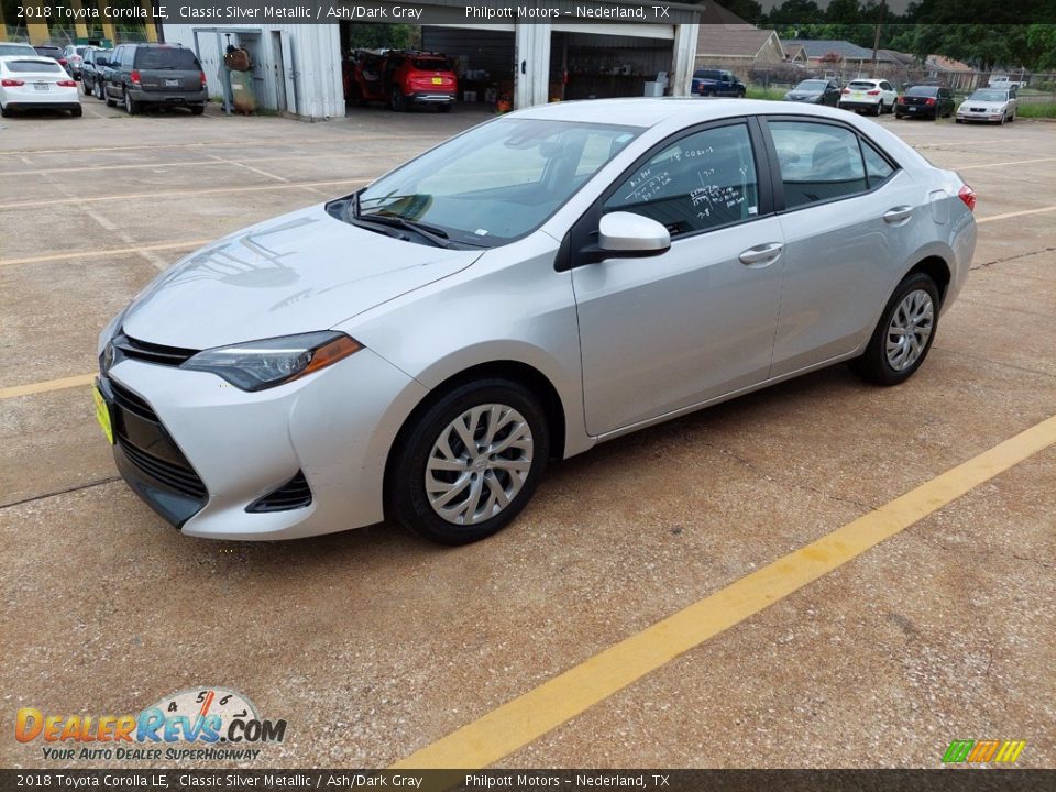 2018 Toyota Corolla LE Classic Silver Metallic / Ash/Dark Gray Photo #3