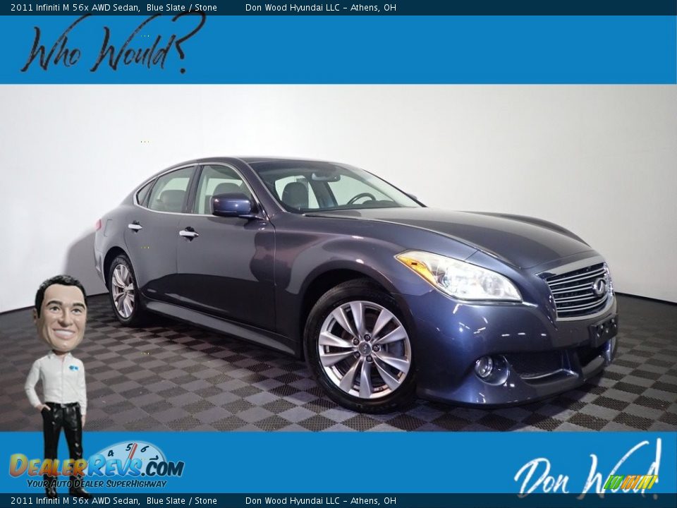 2011 Infiniti M 56x AWD Sedan Blue Slate / Stone Photo #1