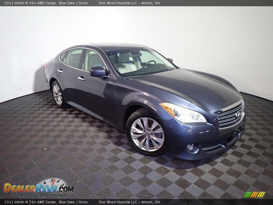 2011 Infiniti M 56x AWD Sedan Blue Slate / Stone Photo #5