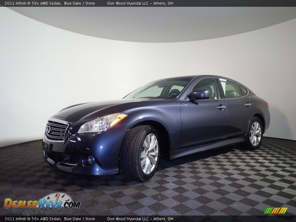 2011 Infiniti M 56x AWD Sedan Blue Slate / Stone Photo #10