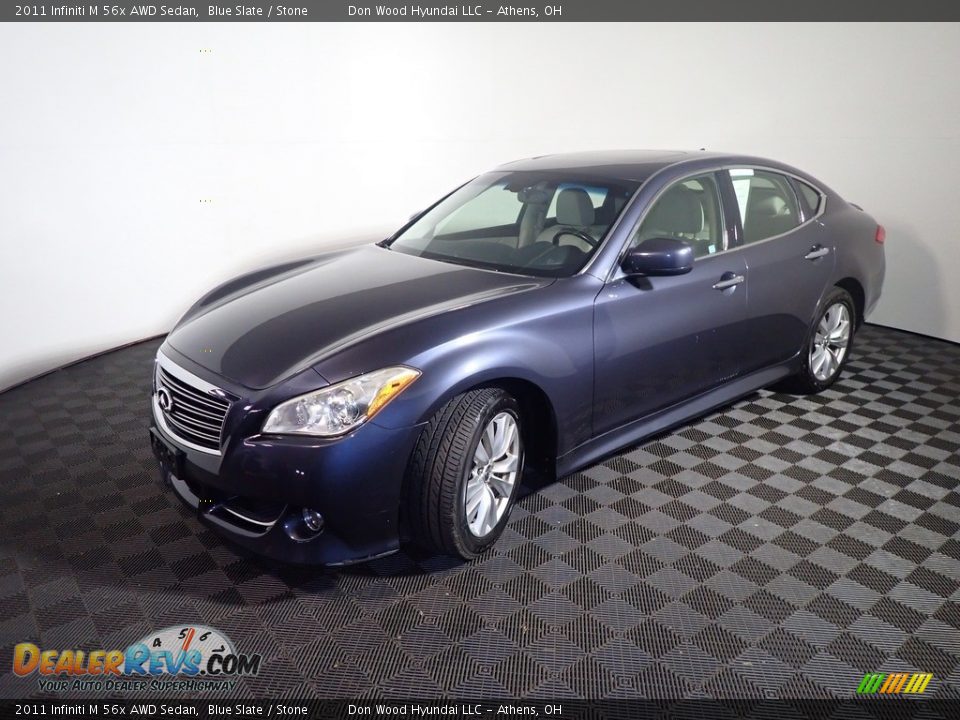 2011 Infiniti M 56x AWD Sedan Blue Slate / Stone Photo #11