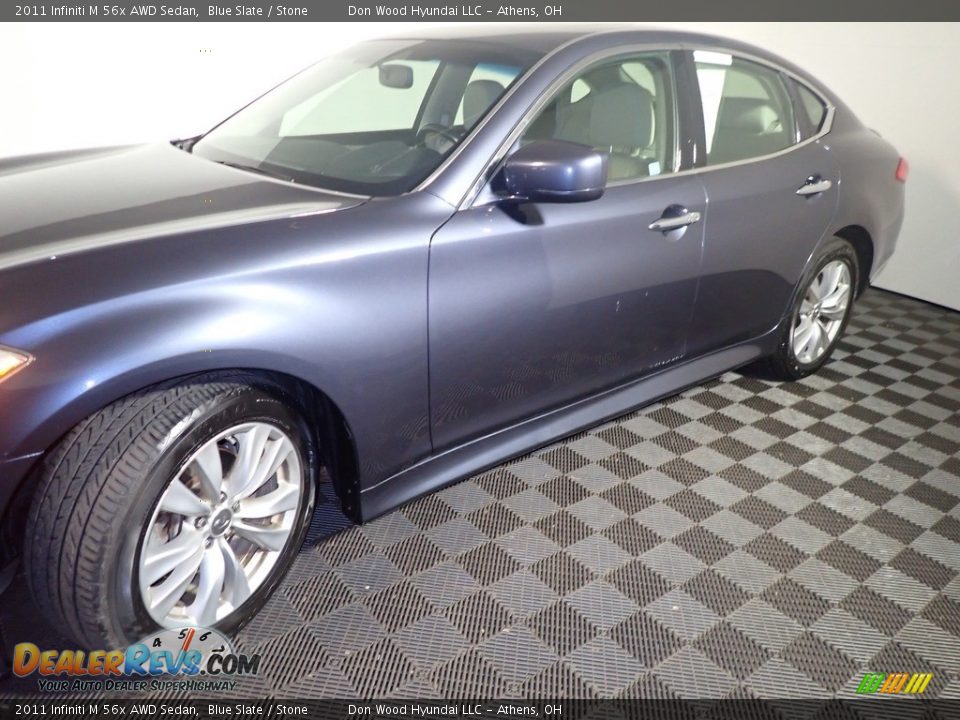 2011 Infiniti M 56x AWD Sedan Blue Slate / Stone Photo #12