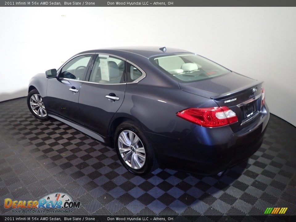 2011 Infiniti M 56x AWD Sedan Blue Slate / Stone Photo #14