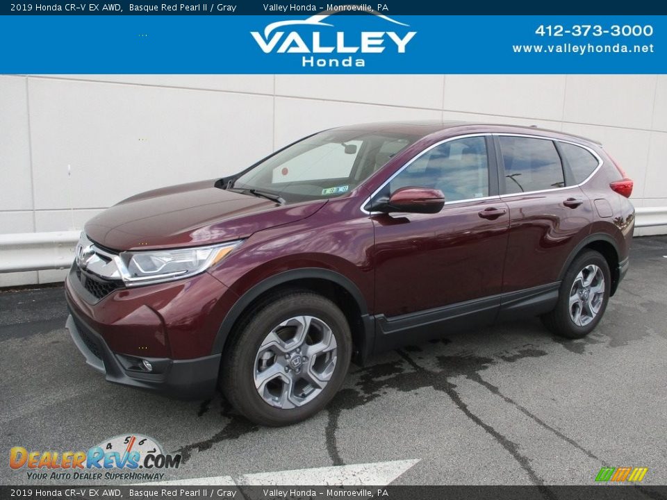 2019 Honda CR-V EX AWD Basque Red Pearl II / Gray Photo #1