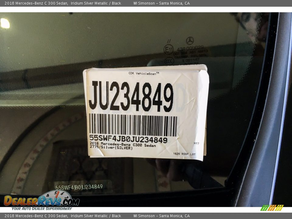 2018 Mercedes-Benz C 300 Sedan Iridium Silver Metallic / Black Photo #11