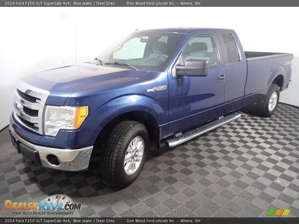 2014 Ford F150 XLT SuperCab 4x4 Blue Jeans / Steel Grey Photo #8
