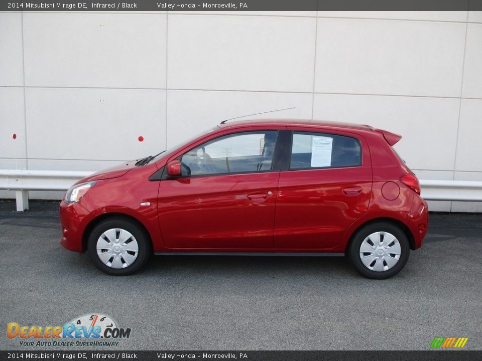 2014 Mitsubishi Mirage DE Infrared / Black Photo #2