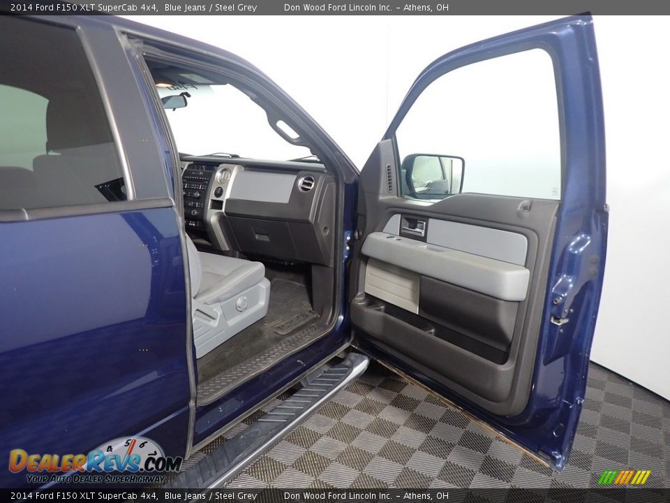 2014 Ford F150 XLT SuperCab 4x4 Blue Jeans / Steel Grey Photo #36