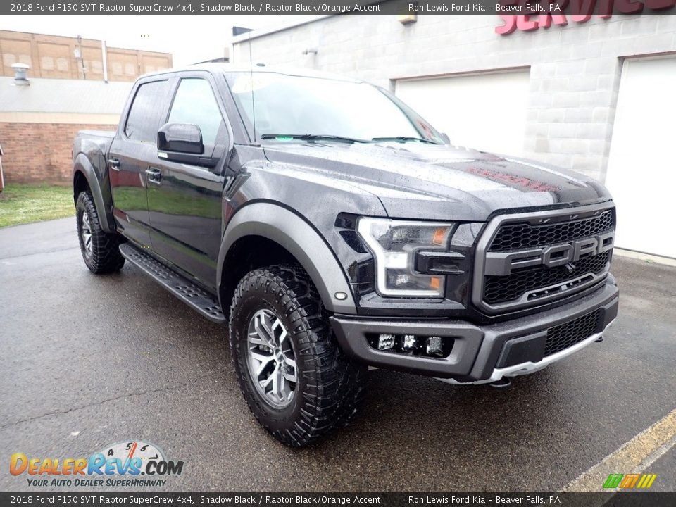 2018 Ford F150 SVT Raptor SuperCrew 4x4 Shadow Black / Raptor Black/Orange Accent Photo #3