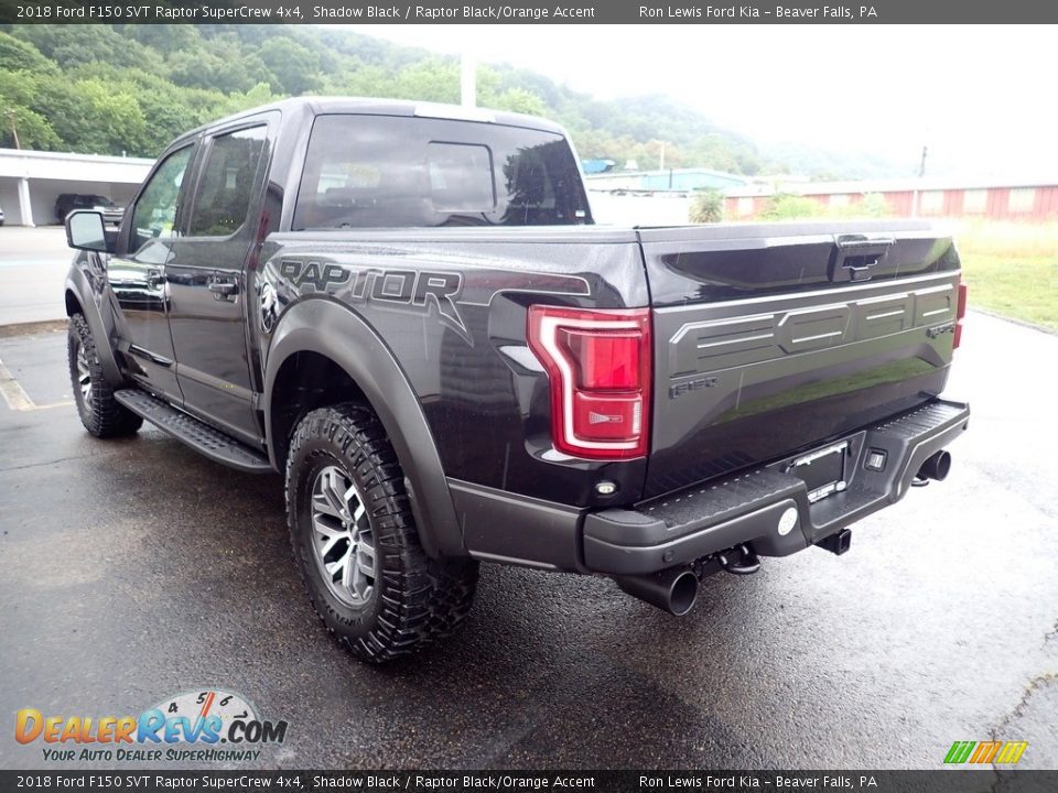 2018 Ford F150 SVT Raptor SuperCrew 4x4 Shadow Black / Raptor Black/Orange Accent Photo #6