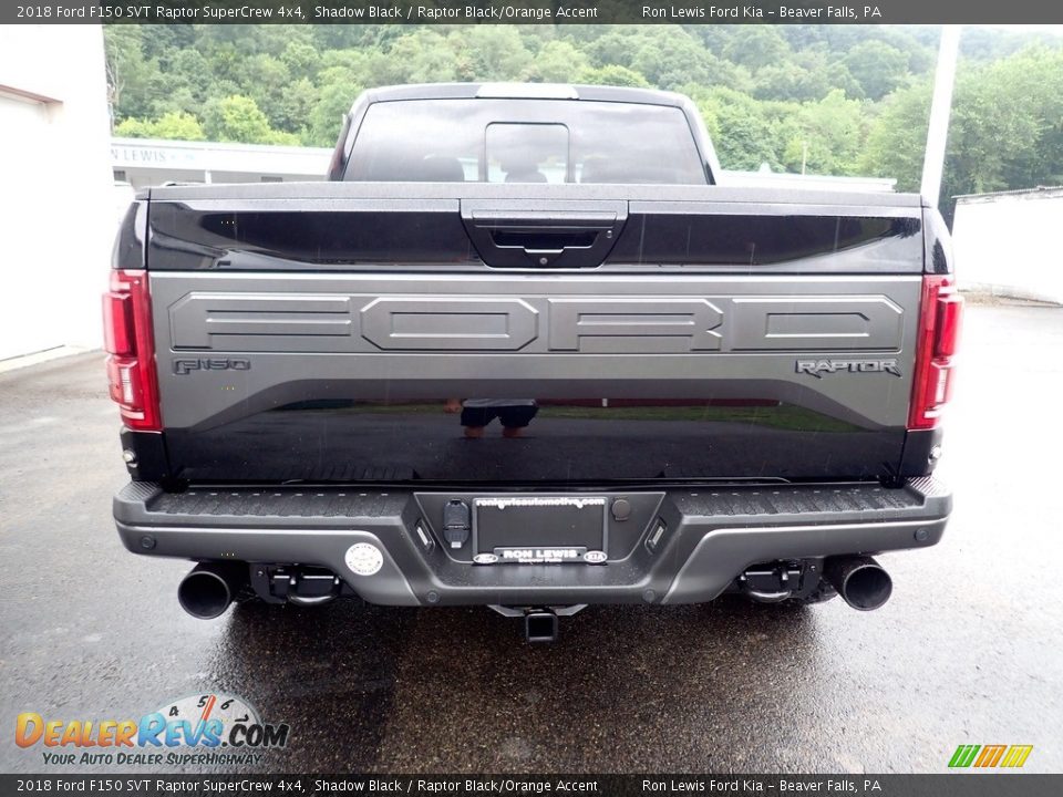 2018 Ford F150 SVT Raptor SuperCrew 4x4 Shadow Black / Raptor Black/Orange Accent Photo #7