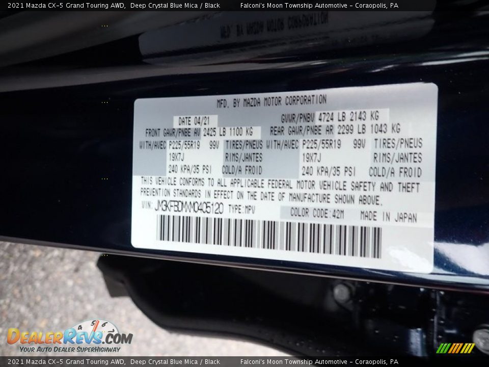 2021 Mazda CX-5 Grand Touring AWD Deep Crystal Blue Mica / Black Photo #16