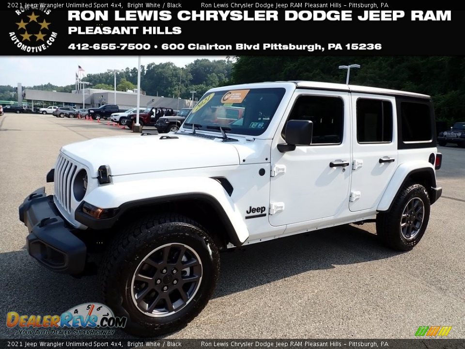 2021 Jeep Wrangler Unlimited Sport 4x4 Bright White / Black Photo #1