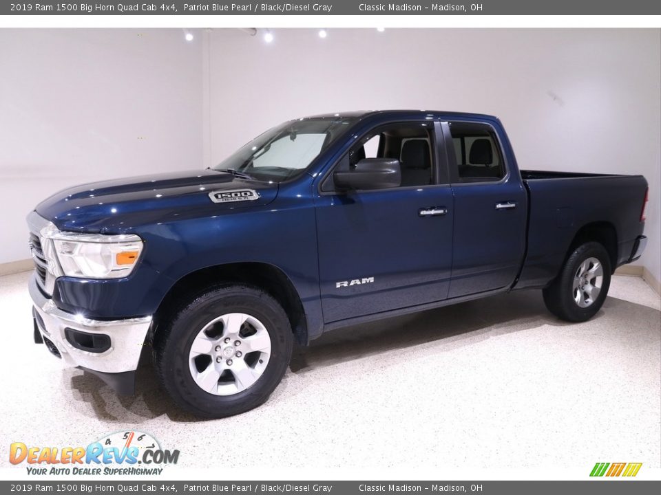 2019 Ram 1500 Big Horn Quad Cab 4x4 Patriot Blue Pearl / Black/Diesel Gray Photo #3