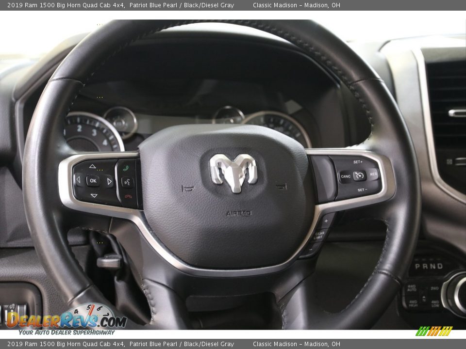 2019 Ram 1500 Big Horn Quad Cab 4x4 Patriot Blue Pearl / Black/Diesel Gray Photo #7