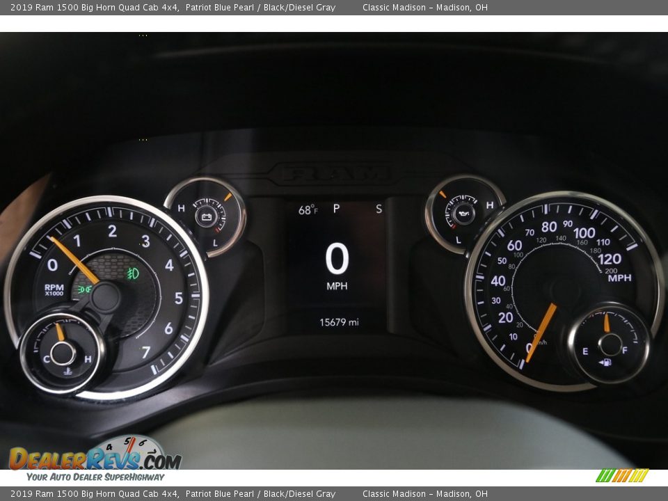 2019 Ram 1500 Big Horn Quad Cab 4x4 Patriot Blue Pearl / Black/Diesel Gray Photo #8